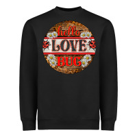 Black hello love bug ladybug ornament Heavyweight Sweatshirt - BarkalooDesign