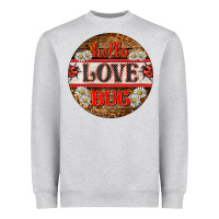 Heather Grey hello love bug ladybug ornament Heavyweight Sweatshirt - BarkalooDesign