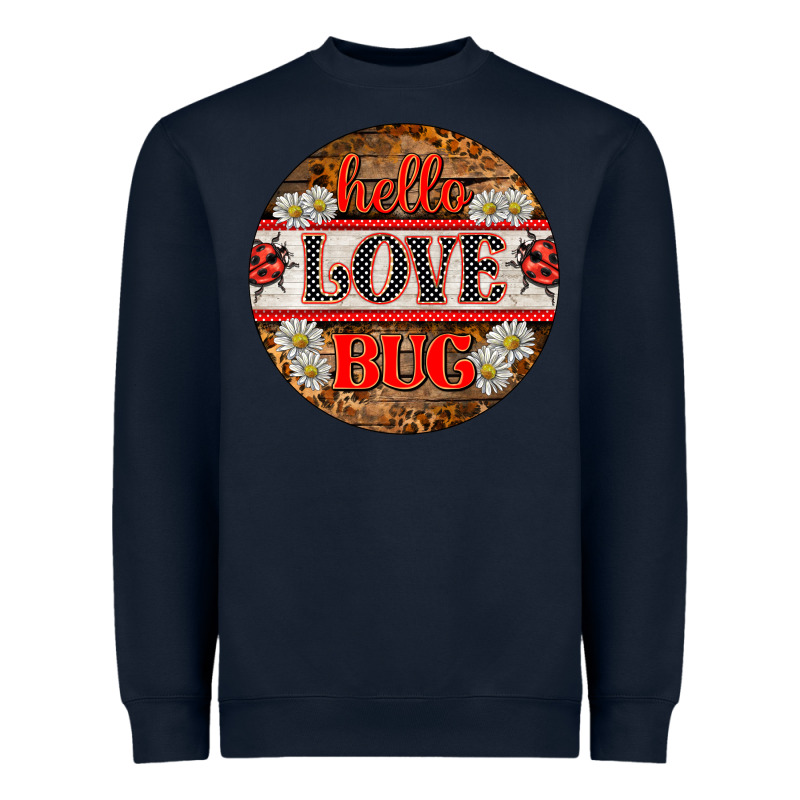 Hello Love Bug Ladybug Ornament Heavyweight Sweatshirt by BarkalooDesign | Teevron