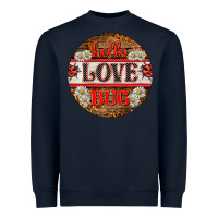 Navy hello love bug ladybug ornament Heavyweight Sweatshirt - BarkalooDesign