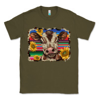 Army Green western background baby calf Classic Tee - BarkalooDesign