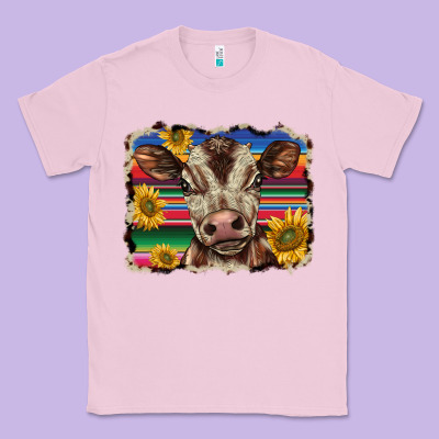 Western Background Baby Calf Classic Tee Designed By Barkaloodesign