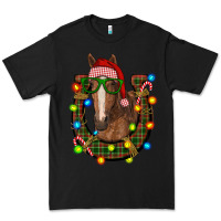 Black christmas horseshoe with horse Premium Tee - RanaPortraitStore