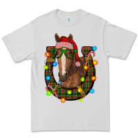 Dove Grey christmas horseshoe with horse Premium Tee - RanaPortraitStore