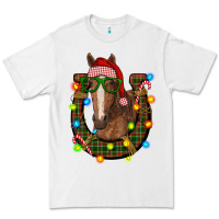 White christmas horseshoe with horse Premium Tee - RanaPortraitStore