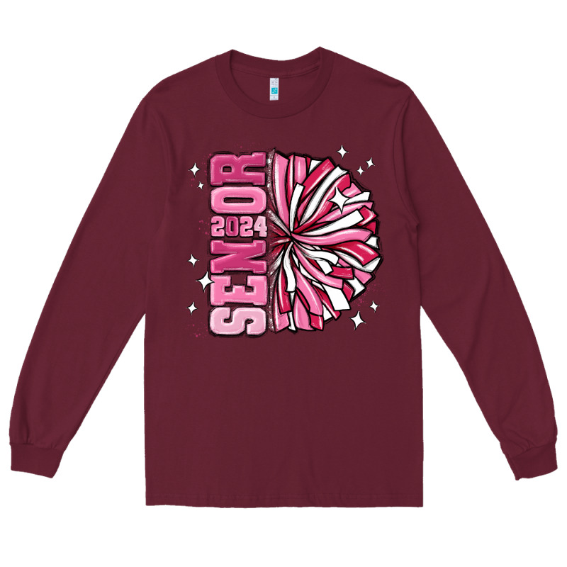 Senior 2024 Pink Cheer Long Sleeve Tee by MaliasSmallBusiness | Teevron