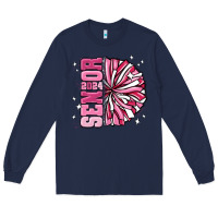 Navy senior 2024 pink cheer Long Sleeve Tee - MaliasSmallBusiness