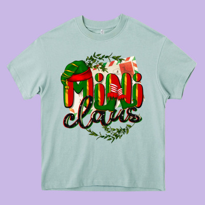 Mini Claus Christmas Heavy Core Tee Designed By Barkaloodesign
