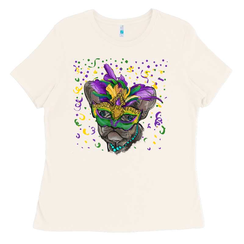 Mardi Gras Mask French Bulldog Ladies Tee by RanaPortraitStore | Teevron
