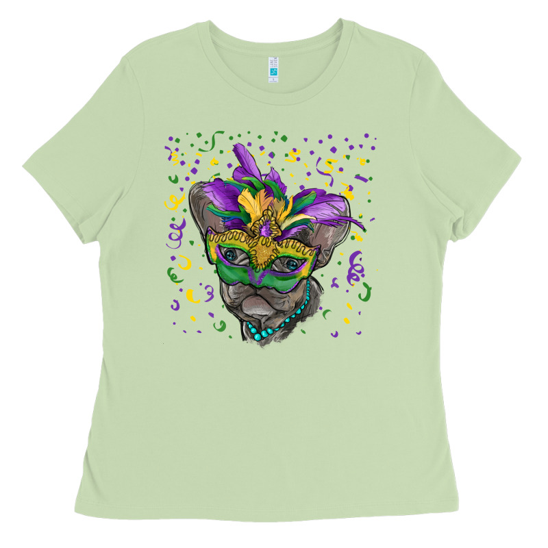 Mardi Gras Mask French Bulldog Ladies Tee by RanaPortraitStore | Teevron