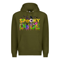 Army Green spooky dude Premium Hoodie - NancyCooperArtShop