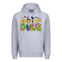 Heather Grey spooky dude Premium Hoodie - NancyCooperArtShop