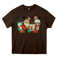 Chocolate Brown dog coffee cups Heavy Core Tee - Zillion Design Studio