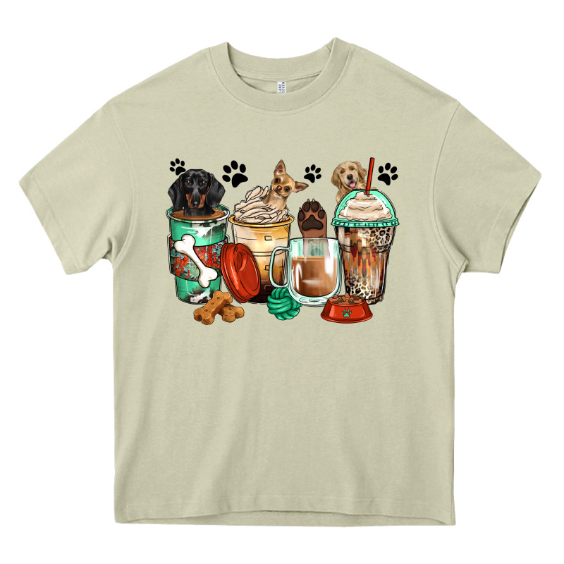 Dog Coffee Cups Heavy Core Tee by Zillion Design Studio | Teevron