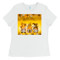 White bumble bee gnomes Ladies Tee - Zillion Design Studio