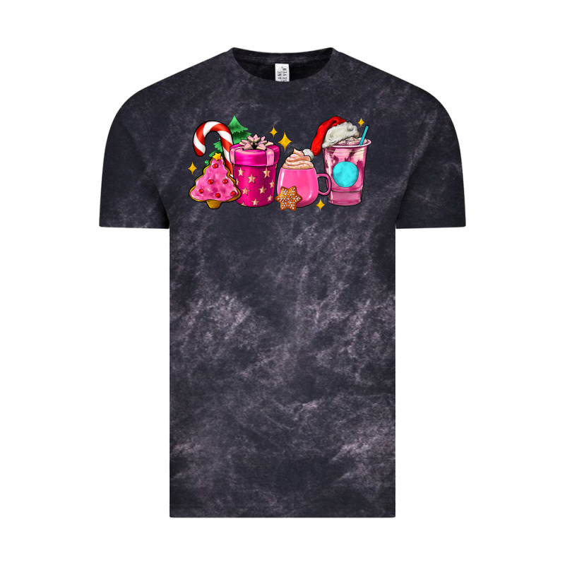 Pink Christmas Coffee Cups Vintage Tee by AdoDesignShop | Teevron