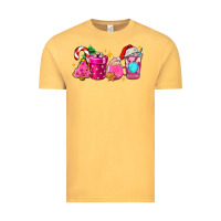 Vintage Mustard pink christmas coffee cups Vintage Tee - AdoDesignShop