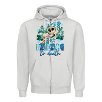 Dove Grey Freezing To Death Zipper Hoodie - MaliasSmallBusiness