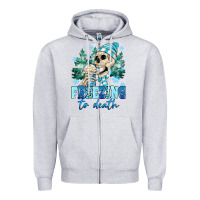 Heather Grey Freezing To Death Zipper Hoodie - MaliasSmallBusiness