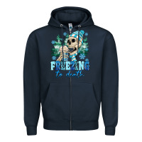 Navy Freezing To Death Zipper Hoodie - MaliasSmallBusiness
