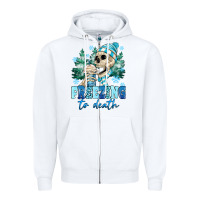 White Freezing To Death Zipper Hoodie - MaliasSmallBusiness