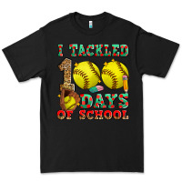 Black i tackled 100 days of school softball Premium Tee - Zillion Design Studio