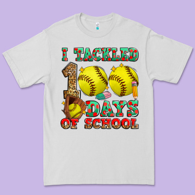 I Tackled 100 Days Of School Softball Premium Tee Designed By Zillion Design Studio