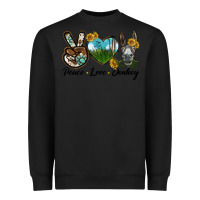 Black Peace Love Donkey Head Heavyweight Sweatshirt - LillyAllenDesigns