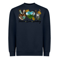 Navy Peace Love Donkey Head Heavyweight Sweatshirt - LillyAllenDesigns
