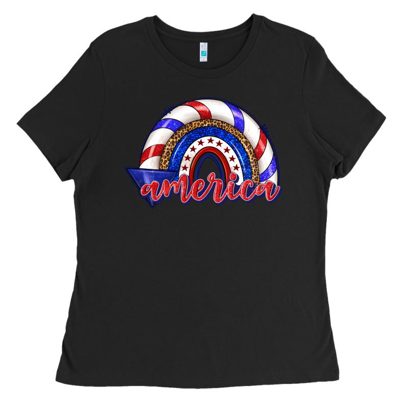 America Rainbow Ladies Tee by texasbilliewilder | Teevron