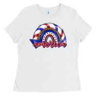 White America rainbow Ladies Tee - texasbilliewilder