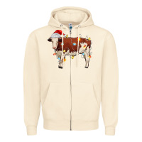 Sandshell Christmas cow Zipper Hoodie - MaliasSmallBusiness