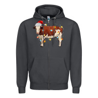 Christmas Cow Zipper Hoodie | Teevron