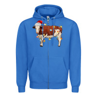 True Royal Christmas cow Zipper Hoodie - MaliasSmallBusiness