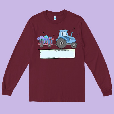Easter Tractor Boy Long Sleeve Tee Designed By Maliassmallbusiness