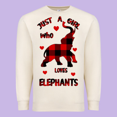 Just A Girl Who Loves Elephants - Elephant Premium Sweatshirt Designed By Bettercallsaul