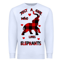 White Just a girl who loves Elephants - Elephant Premium Sweatshirt - Bettercallsaul