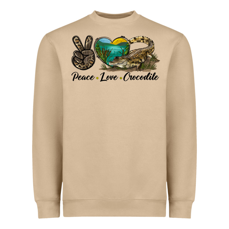 Peace Love Crocodile Heavyweight Sweatshirt by LillyAllenDesigns | Teevron