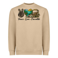 Mushroom Peace Love Crocodile Heavyweight Sweatshirt - LillyAllenDesigns