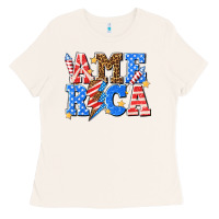 America With Lightning Bolt Ladies Tee | Teevron