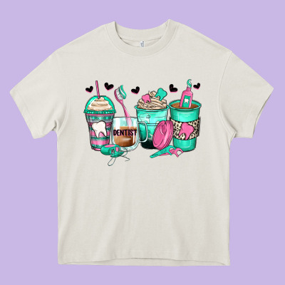 Dentist Coffee Cups Heavy Core Tee Designed By Zillion Design Studio