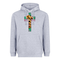 Heather Grey Believe Cross Heavyweight Hoodie - Bettercallsaul