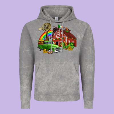 Barn St Patricks With Truck And Shamrocks Vintage Hoodie Designed By Adodesignshop