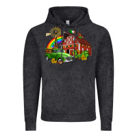 Vintage Black barn st patricks with truck and shamrocks Vintage Hoodie - AdoDesignShop
