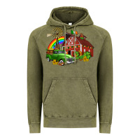 Vintage Olive barn st patricks with truck and shamrocks Vintage Hoodie - AdoDesignShop