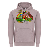 Vintage Zinc barn st patricks with truck and shamrocks Vintage Hoodie - AdoDesignShop