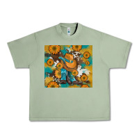 Oil Green sunflowers and cowboy boots with cowhide and glitter tumbler Urban Heavy Tee - Artiststas