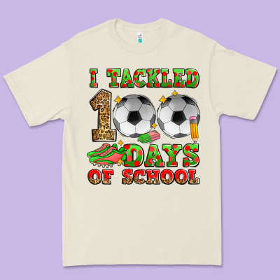 I Tackled 100 Days Of School Soccer Premium Tee Designed By Zillion Design Studio