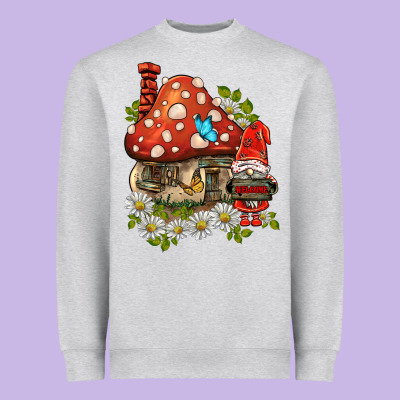 Welcome Gnome Ladybug Heavyweight Sweatshirt Designed By Barkaloodesign
