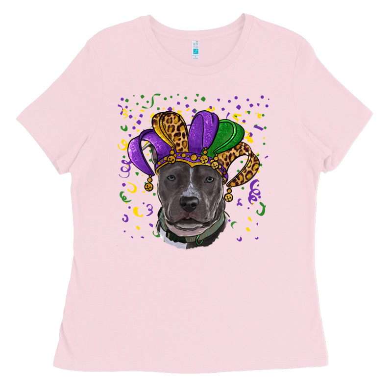 Mardi Gras Pitbull Ladies Tee by RanaPortraitStore | Teevron